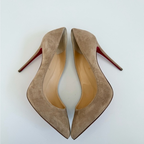 Christian Louboutin Nude/ Tan/ Beige Suede leather So Kate 120mm pumps EU 42 - Picture 4 of 9